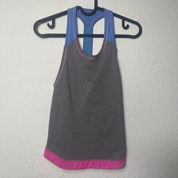 ivivva Tri Color Get Loud Racerback Built In Bra Top Size 10 - Picture 1 of 5